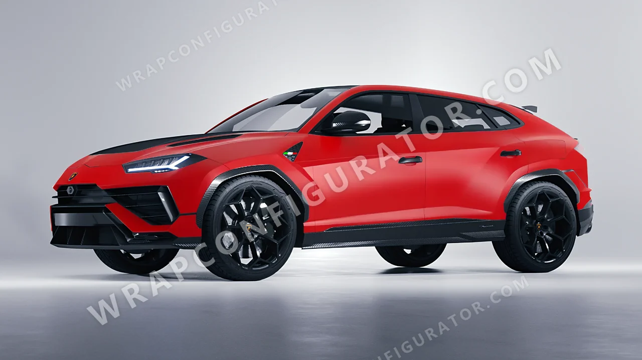 Red Lamborghini Urus Performante 2024 wrapped in ORACAL Cardinal Red 970RA-028M