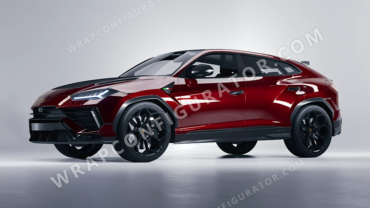 Red Lamborghini Urus Performante 2024 wrapped in ORACAL Dark Red 970RA-030G