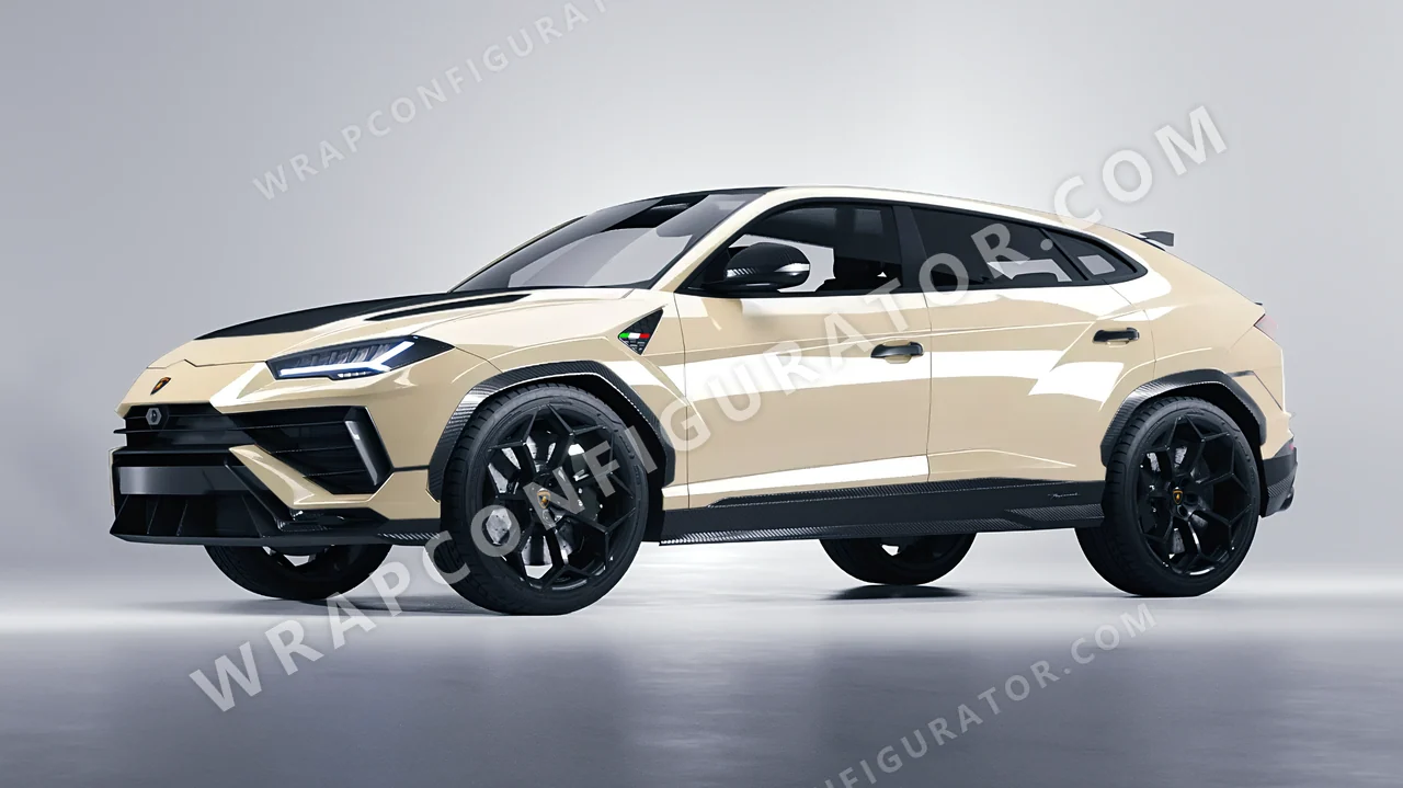 White Lamborghini Urus Performante 2024 wrapped in 3M Gloss Light Ivory G79