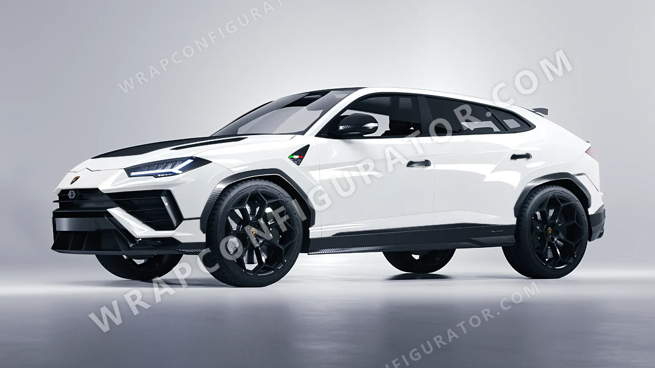 White Lamborghini Urus Performante 2024 wrapped in 3M Gloss White G10