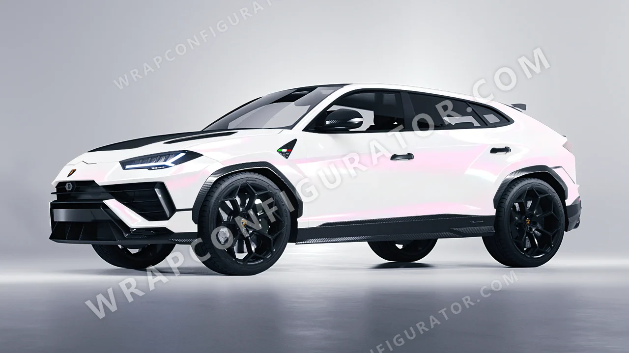 White Lamborghini Urus Performante 2024 wrapped in Colourshield PPF by HyperPro White/Pink SF001G-P