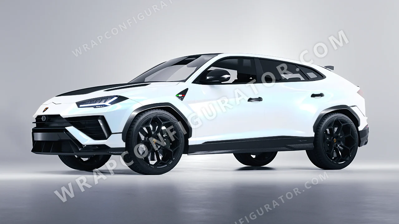 White Lamborghini Urus Performante 2024 wrapped in KPMF Pacific Blue White Starlight K75476