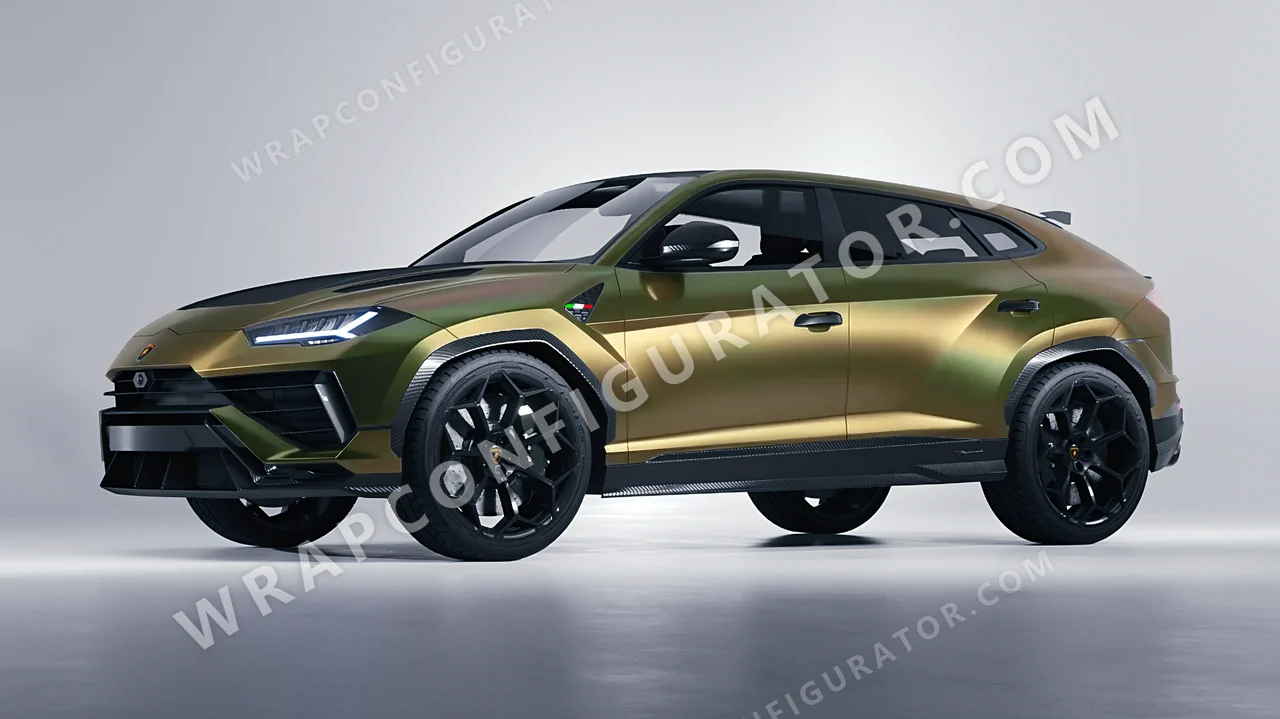 Yellow Lamborghini Urus Performante 2024 wrapped in 3M Golden Aurora SP264