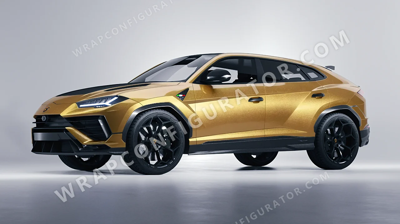 Yellow Lamborghini Urus Performante 2024 wrapped in Avery Dennison Gold SW900-215-M