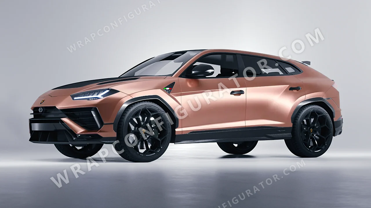 Yellow Lamborghini Urus Performante 2024 wrapped in KPMF Rose Gold K75555