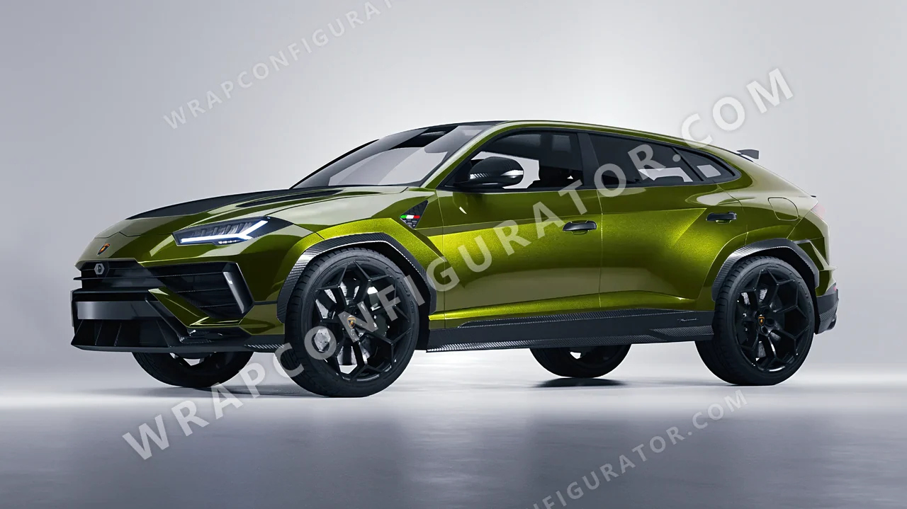 Yellow Lamborghini Urus Performante 2024 wrapped in KPMF Verde Solaris K75439