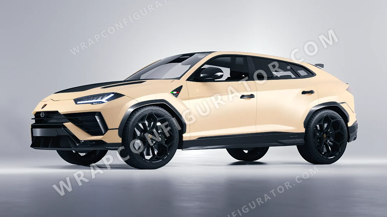 Yellow Lamborghini Urus Performante 2024 wrapped in ORACAL Champagne Myst 970RA-996M