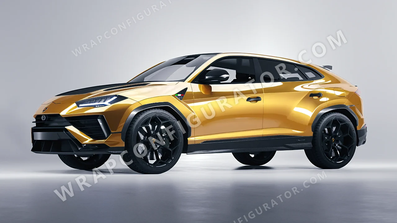 Yellow Lamborghini Urus Performante 2024 wrapped in ORACAL Divine Gold 970RA-995G