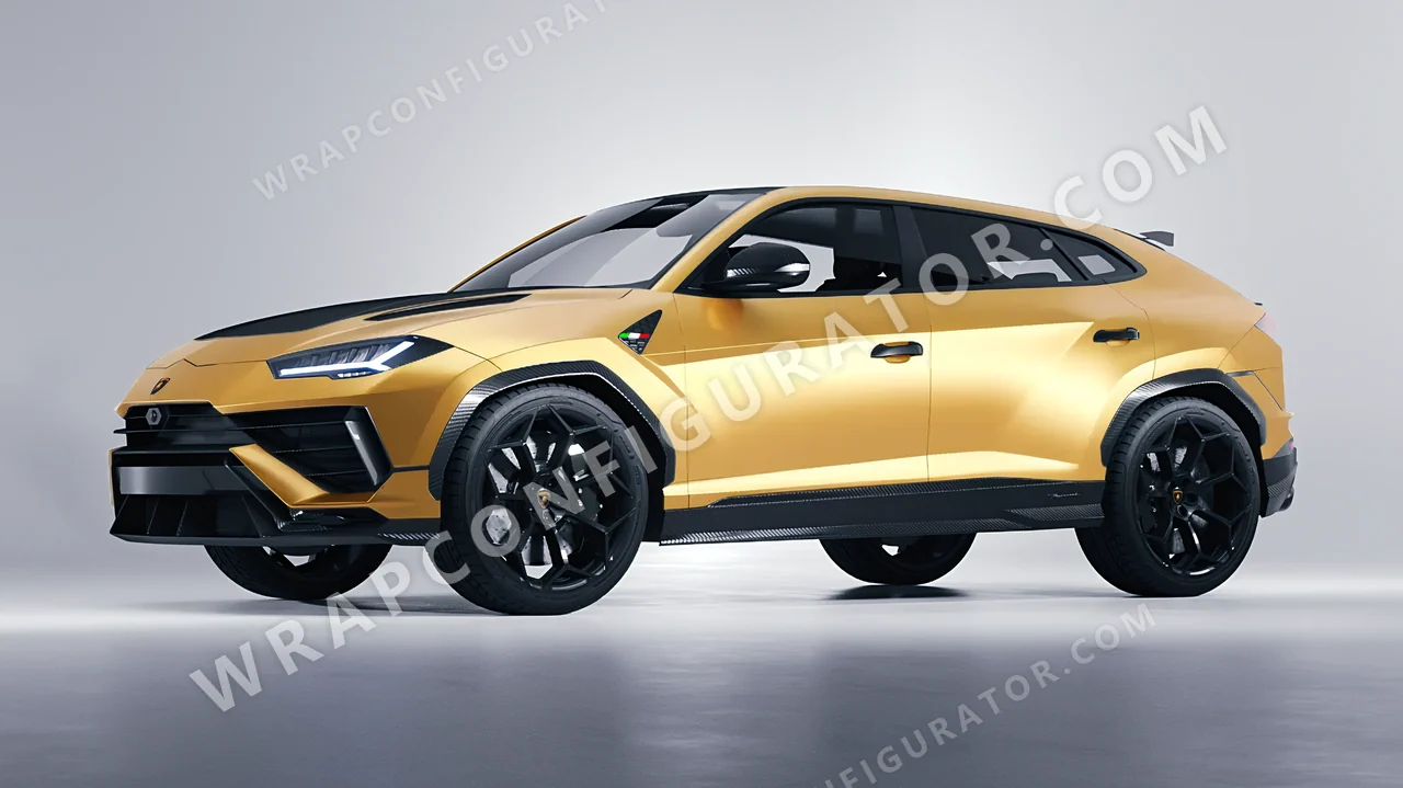 Yellow Lamborghini Urus Performante 2024 wrapped in ORACAL Divine Gold 970RA-995M