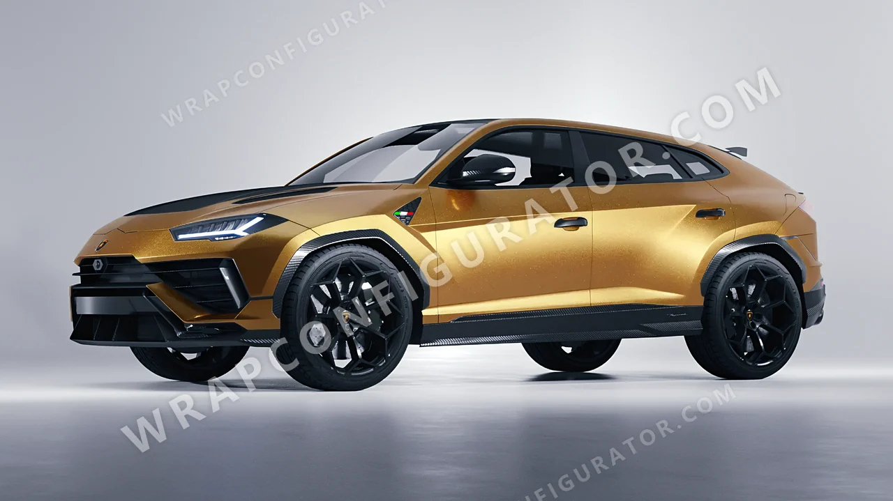 Yellow Lamborghini Urus Performante 2024 wrapped in ORACAL Gold 970RA-091M