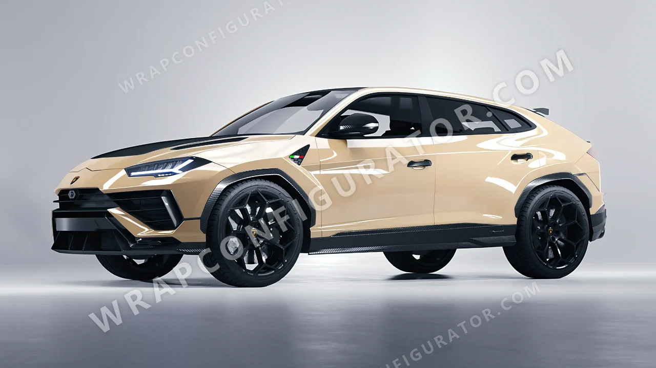 Yellow Lamborghini Urus Performante 2024 wrapped in ORACAL Taxibeige 970RA-809G