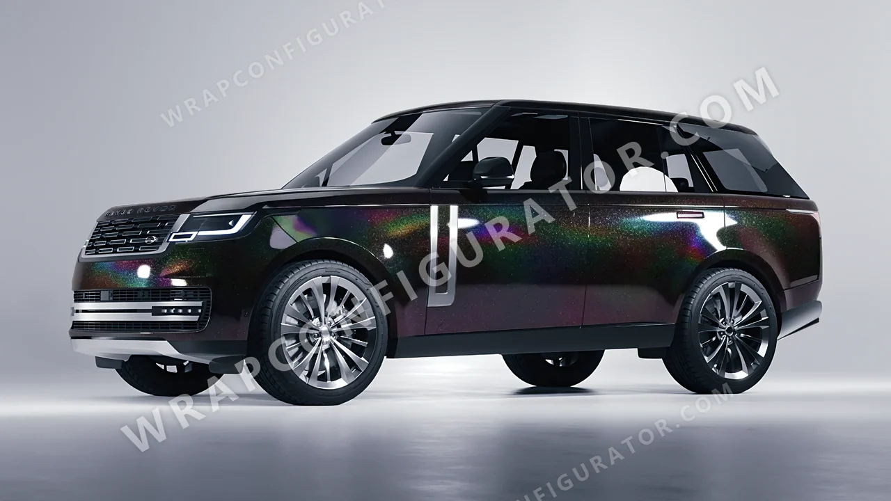 Black Land Rover Range Rover 2024 wrapped in 3M Black Psychedelic HGP221