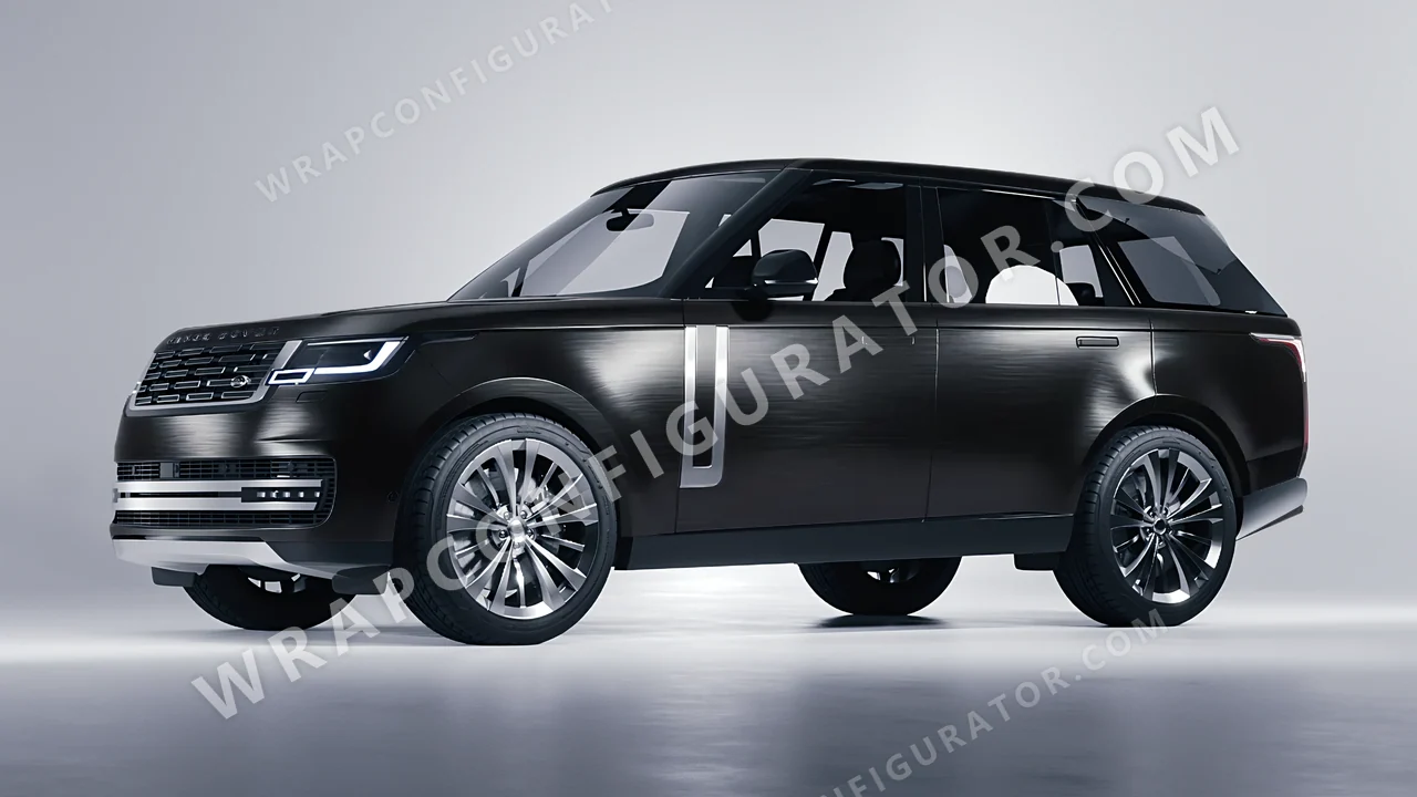 Black Land Rover Range Rover 2024 wrapped in 3M Brushed Black Metallic BR212
