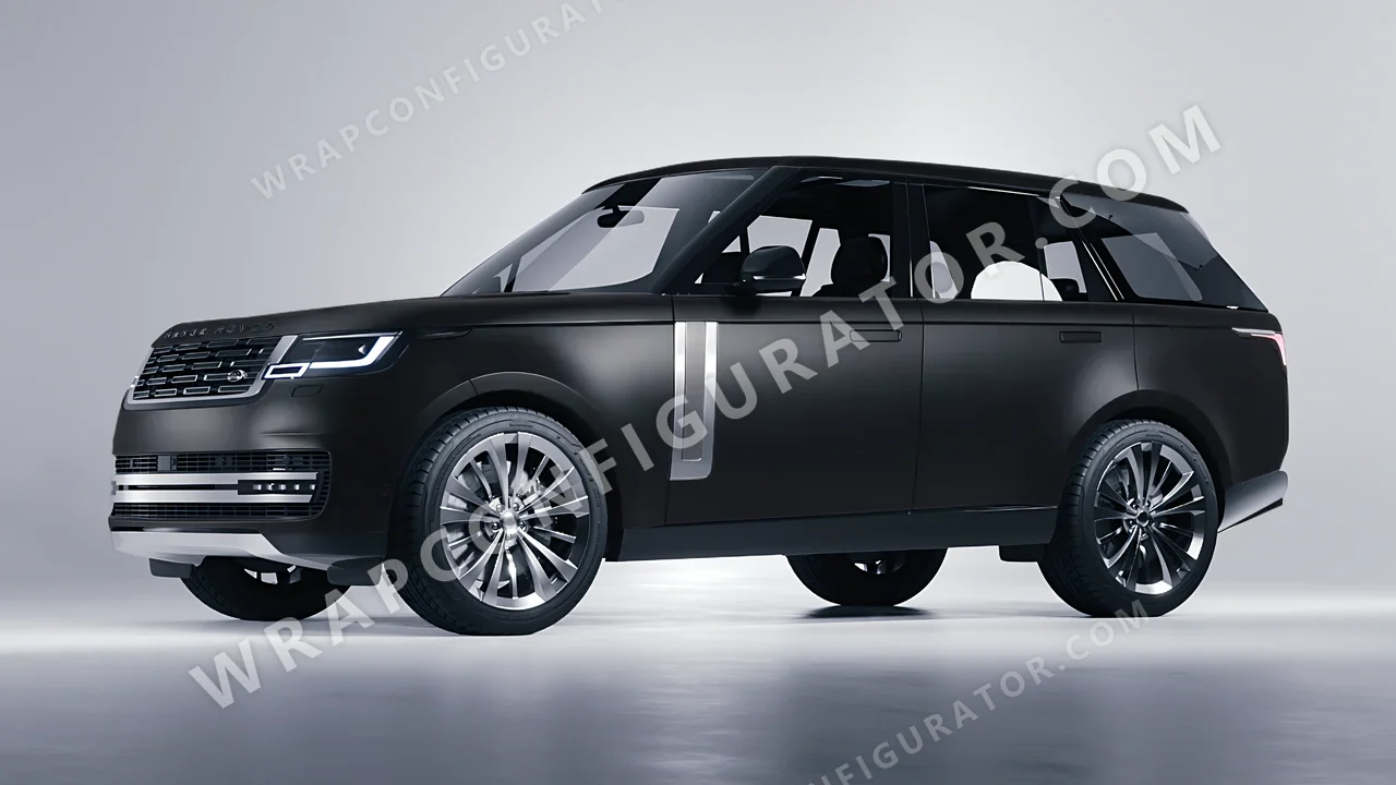 Black Land Rover Range Rover 2024 wrapped in 3M Dead Matte Black DM12