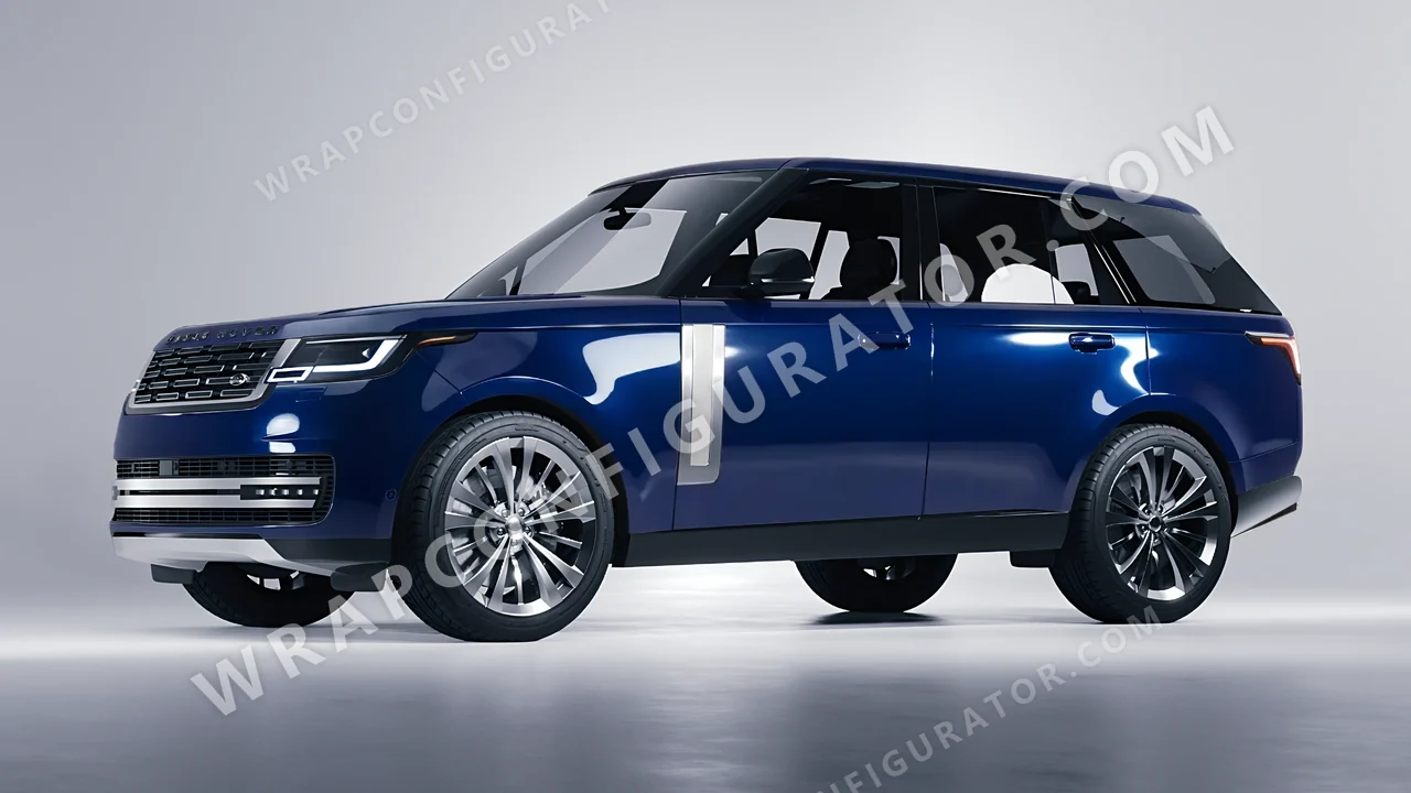 Black Land Rover Range Rover 2024 wrapped in 3M Gloss Midnight Blue GP272