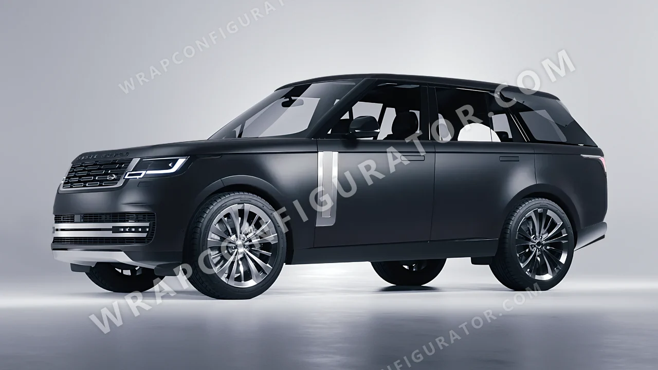 Black Land Rover Range Rover 2024 wrapped in 3M Matte Black Metallic M212