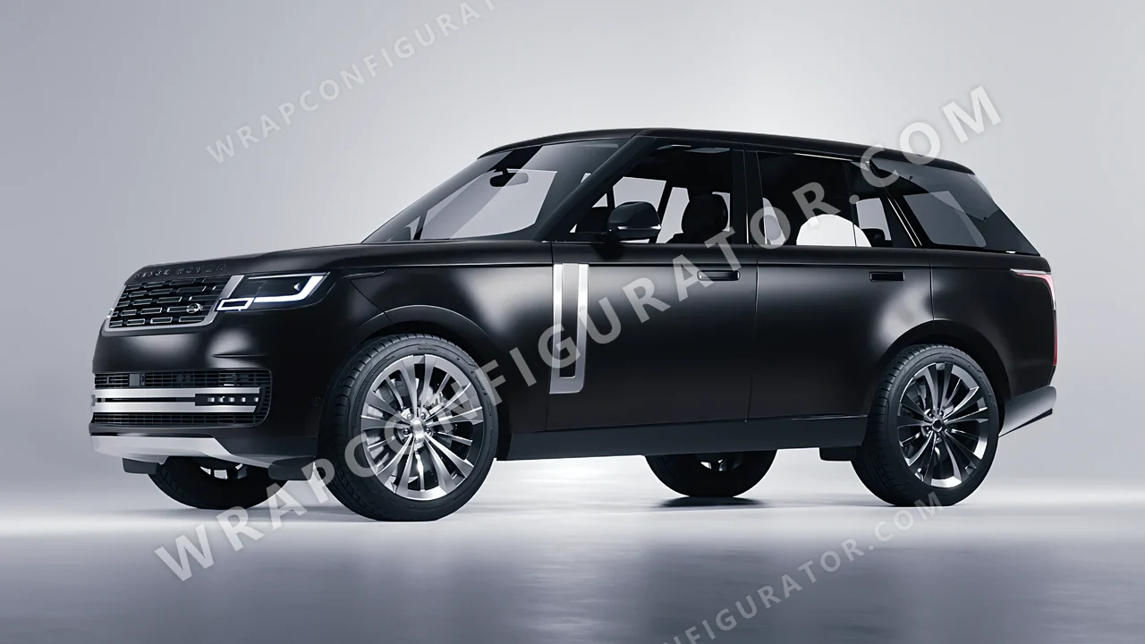 Black Land Rover Range Rover 2024 wrapped in 3M Satin Black S12