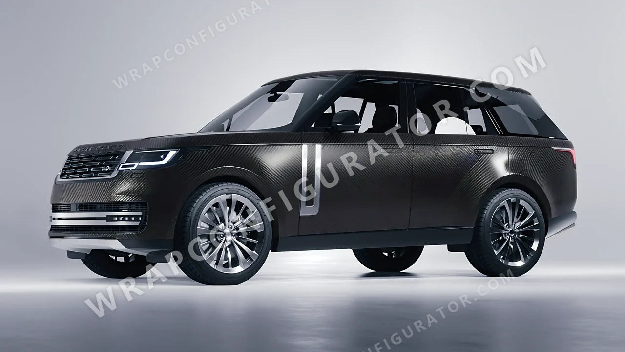 Black Land Rover Range Rover 2024 wrapped in KPMF Black Fibre Vehicle Wrapping System K87021