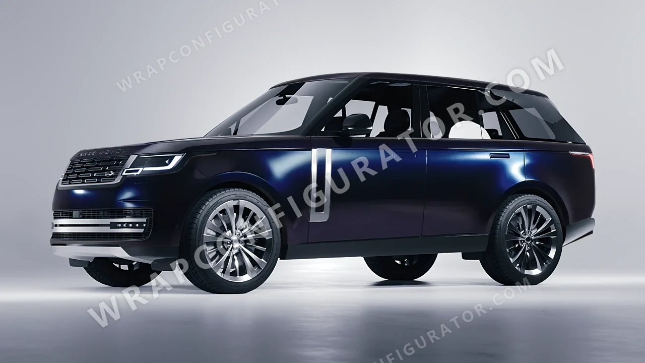 Black Land Rover Range Rover 2024 wrapped in KPMF Blue Black Iridescent K75469