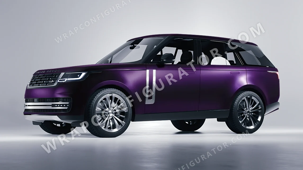Black Land Rover Range Rover 2024 wrapped in KPMF Frozen Midnight Purple K75570