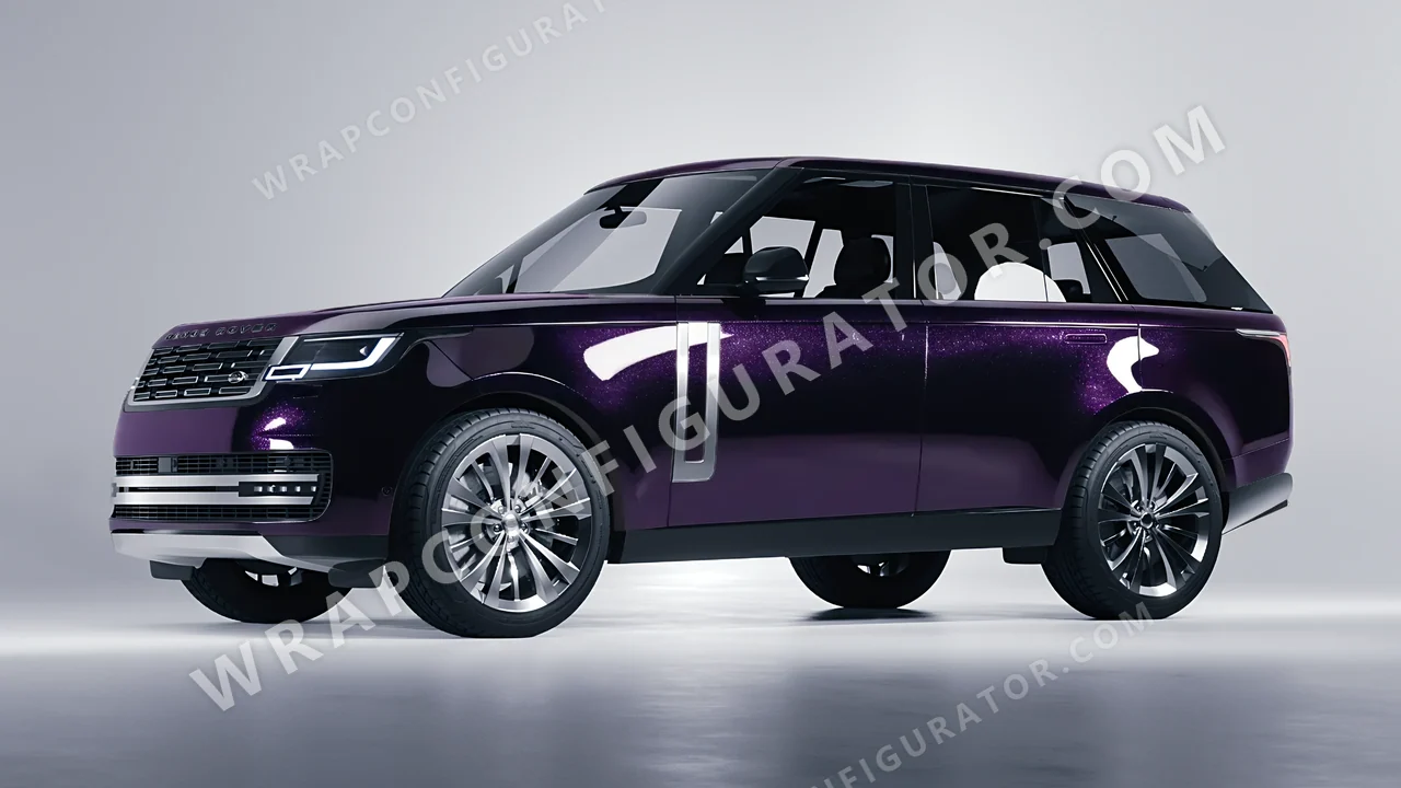Black Land Rover Range Rover 2024 wrapped in KPMF Hypnotic Black Violet K75459