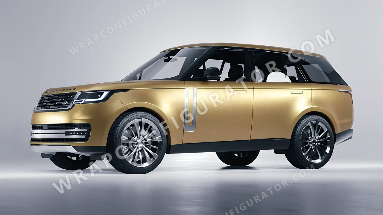 Black Land Rover Range Rover 2024 wrapped in KPMF Matt Gold Eclipse K75581