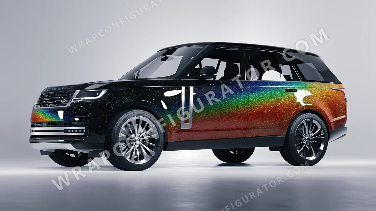Black Land Rover Range Rover 2024 wrapped in KPMF Morpheus Black Starlight K75470