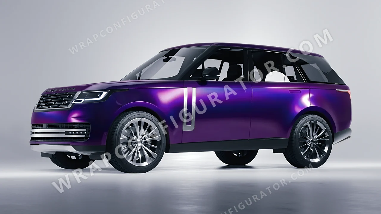 Black Land Rover Range Rover 2024 wrapped in KPMF Purple Black Iridescent K75465