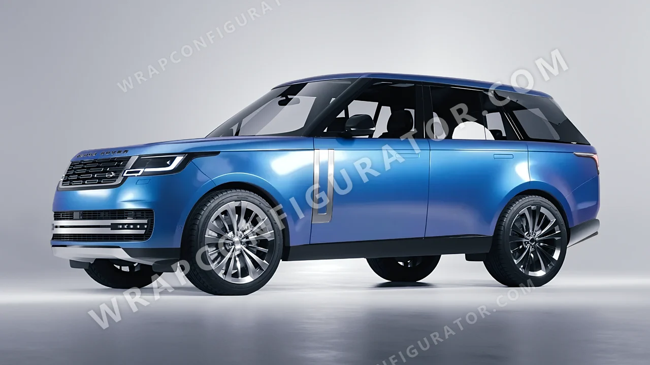 Black Land Rover Range Rover 2024 wrapped in ORACAL Jetstream Blue 970RA-963G