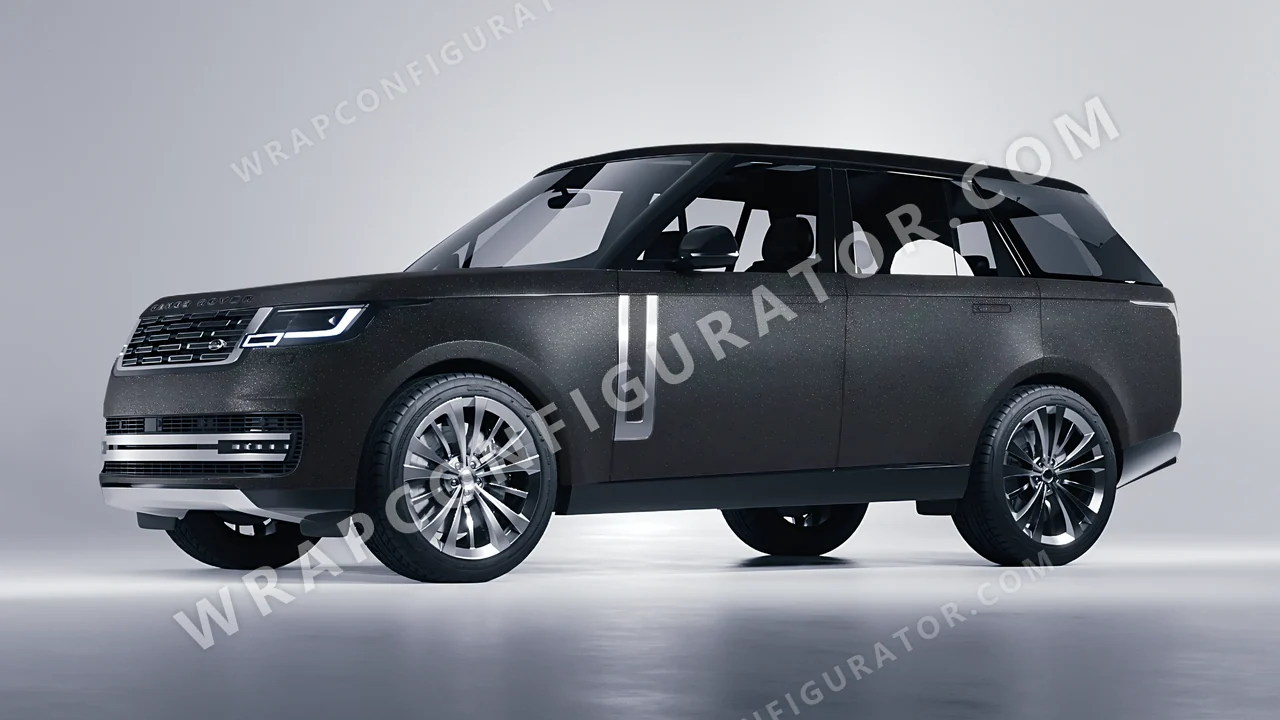 Black Land Rover Range Rover 2024 wrapped in ORACAL Matt Black Galactic Gold 970RA-905M