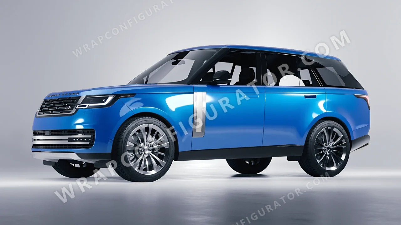 Blue Land Rover Range Rover 2024 wrapped in 3M Gloss Blue Fire G337