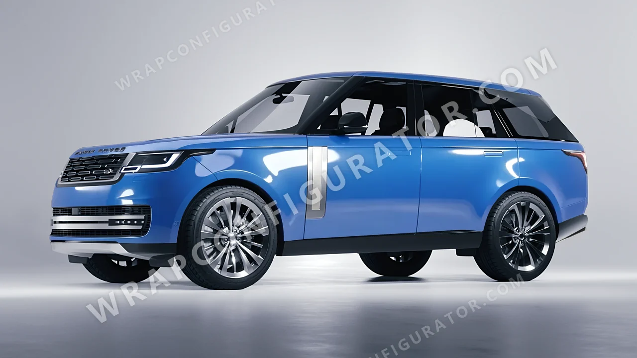 Blue Land Rover Range Rover 2024 wrapped in 3M Gloss Ice Blue G247