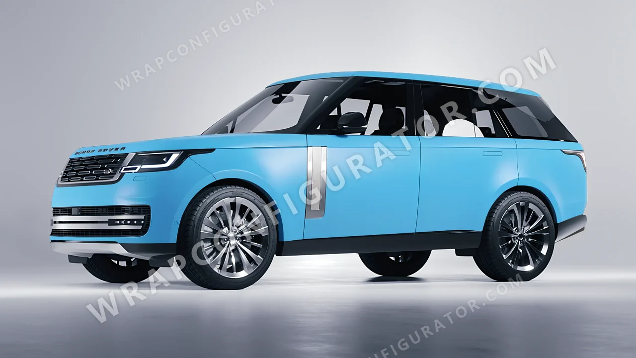 Blue Land Rover Range Rover 2024 wrapped in 3M Matte Riviera Blue M67