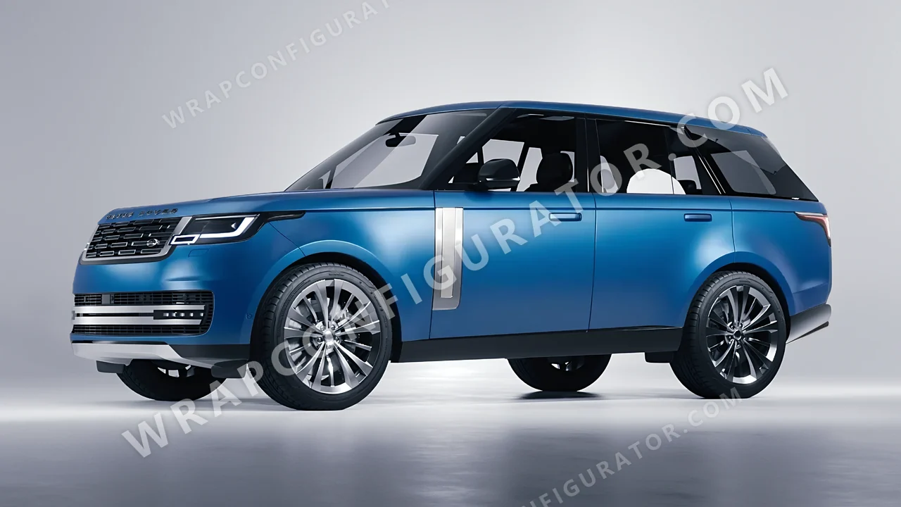 Blue Land Rover Range Rover 2024 wrapped in 3M Satin Perfect Blue S347