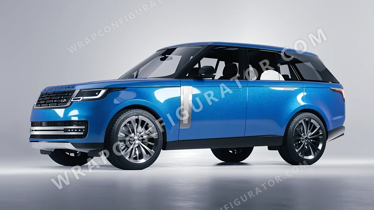 Blue Land Rover Range Rover 2024 wrapped in Avery Dennison Bright Blue SW900-646-M