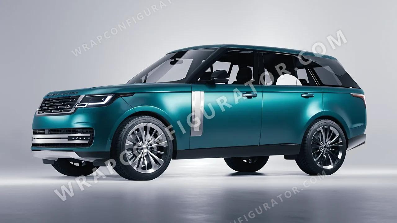 Blue Land Rover Range Rover 2024 wrapped in Avery Dennison Satin Cool Teal SW900-716-S