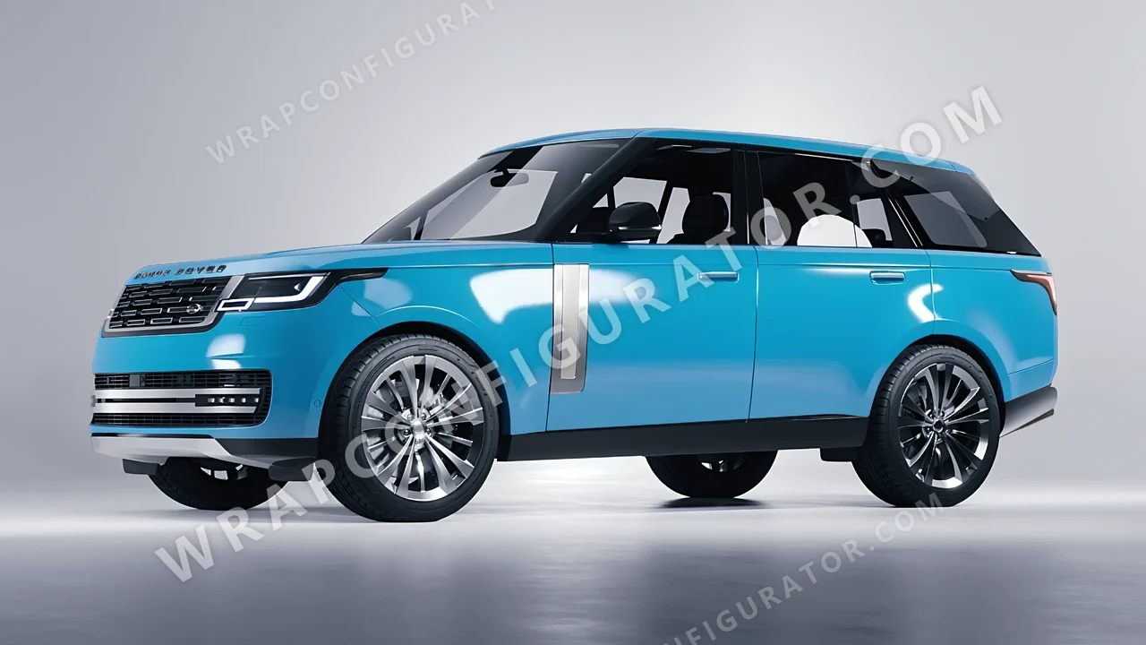 Blue Land Rover Range Rover 2024 wrapped in Avery Dennison Sea Breeze Blue SW900-648-O
