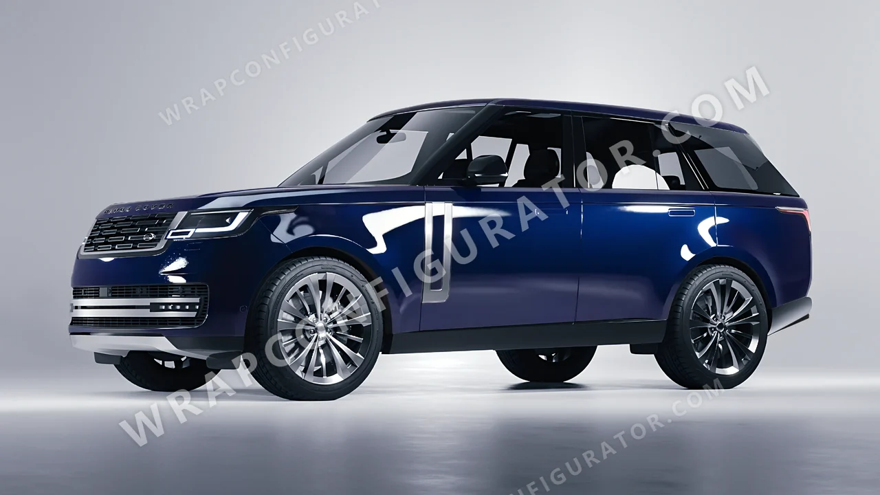 Blue Land Rover Range Rover 2024 wrapped in Inozetek Dynamic PPF Black Blue DPPF925