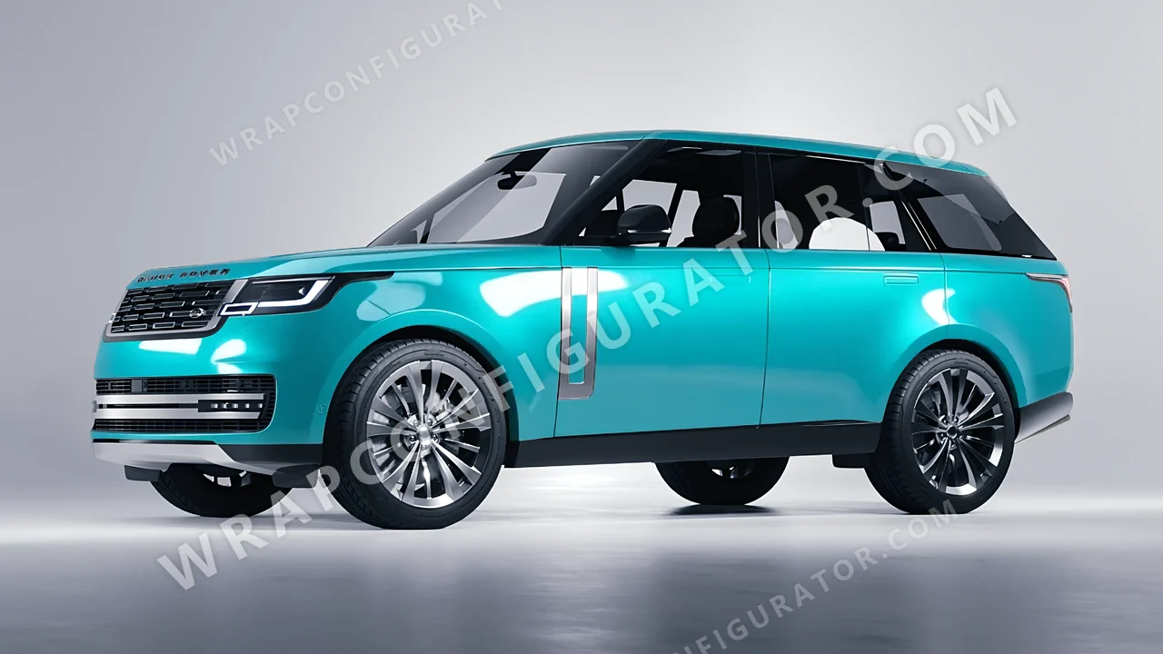 Blue Land Rover Range Rover 2024 wrapped in Inozetek Dynamic PPF Turquoise Blue DPPF936