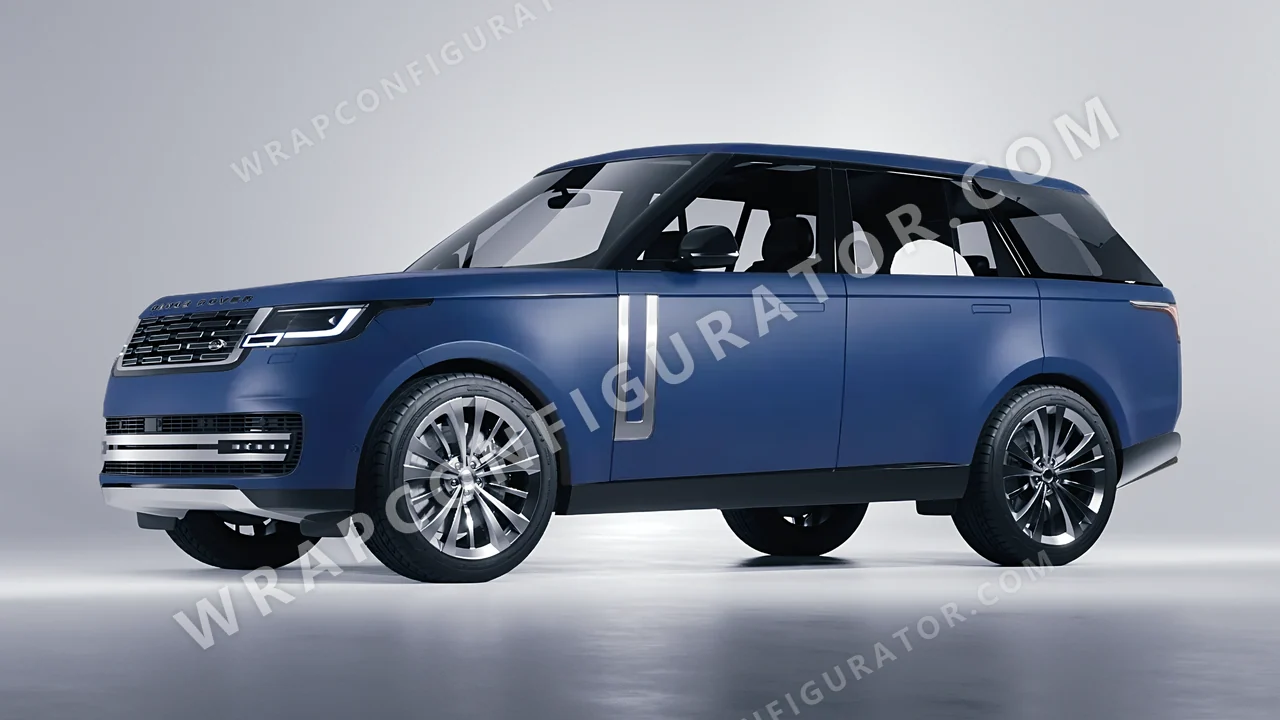 Blue Land Rover Range Rover 2024 wrapped in KPMF Absolute Matt Quantum Blue K75802