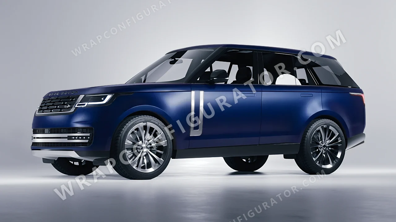 Blue Land Rover Range Rover 2024 wrapped in KPMF Frozen Sapphire Matt K75578