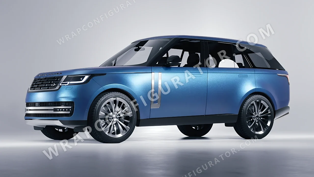 Blue Land Rover Range Rover 2024 wrapped in KPMF Matt Elan Blue K75561