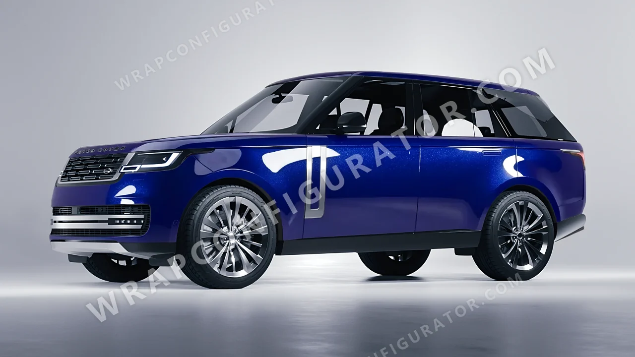 Blue Land Rover Range Rover 2024 wrapped in KPMF Opulent Indigo K75452