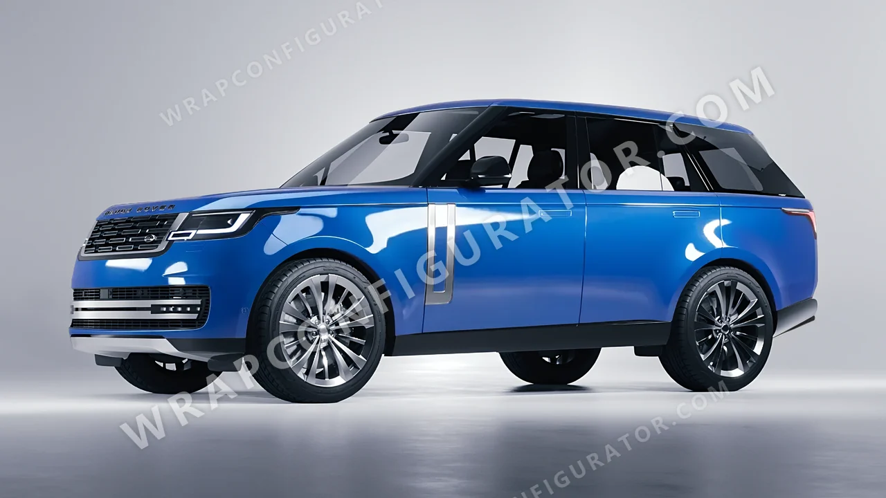 Blue Land Rover Range Rover 2024 wrapped in ORACAL Fjord Blue 970RA-547G