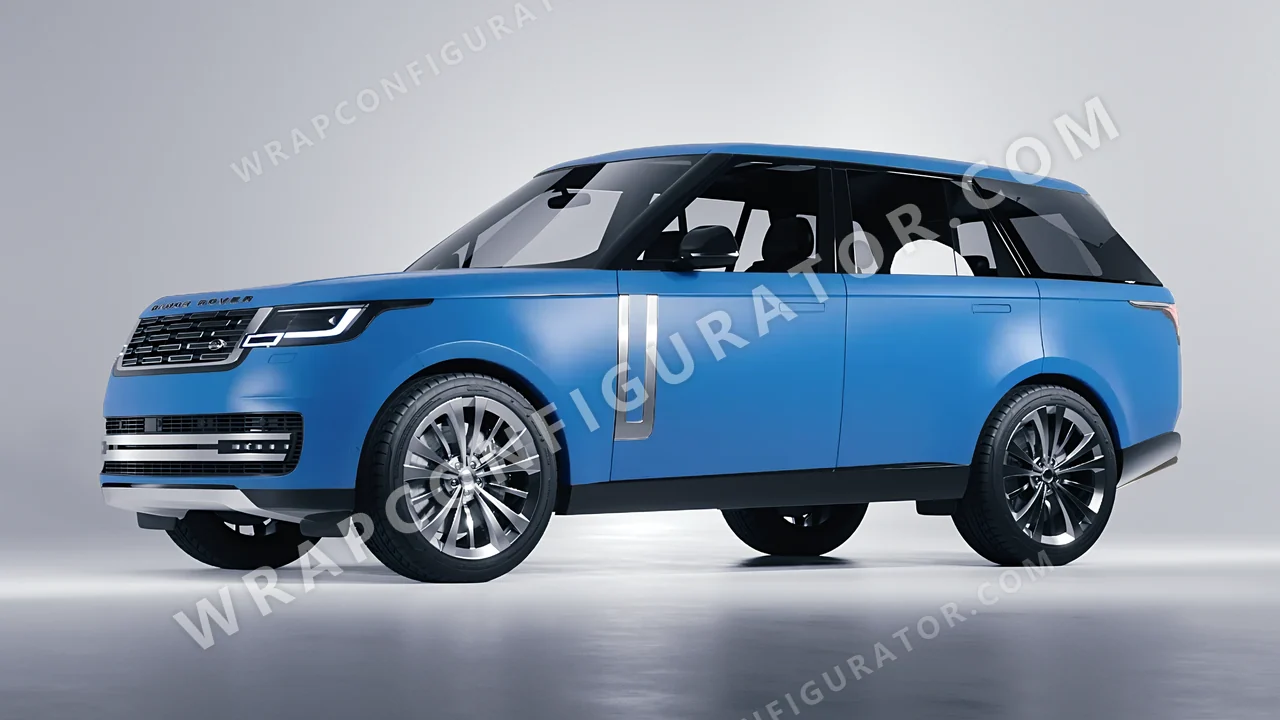 Blue Land Rover Range Rover 2024 wrapped in ORACAL Fjord Blue 970RA-547M