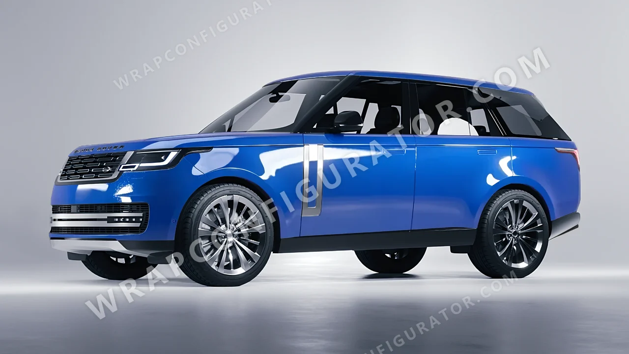 Blue Land Rover Range Rover 2024 wrapped in ORACAL Glacier Blue 970RA-555G