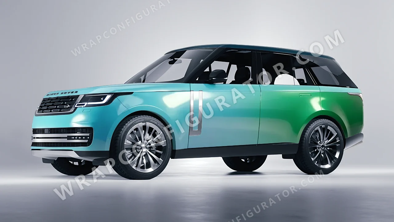 Blue Land Rover Range Rover 2024 wrapped in ORACAL Gloss Aquamarine 970RA-318G