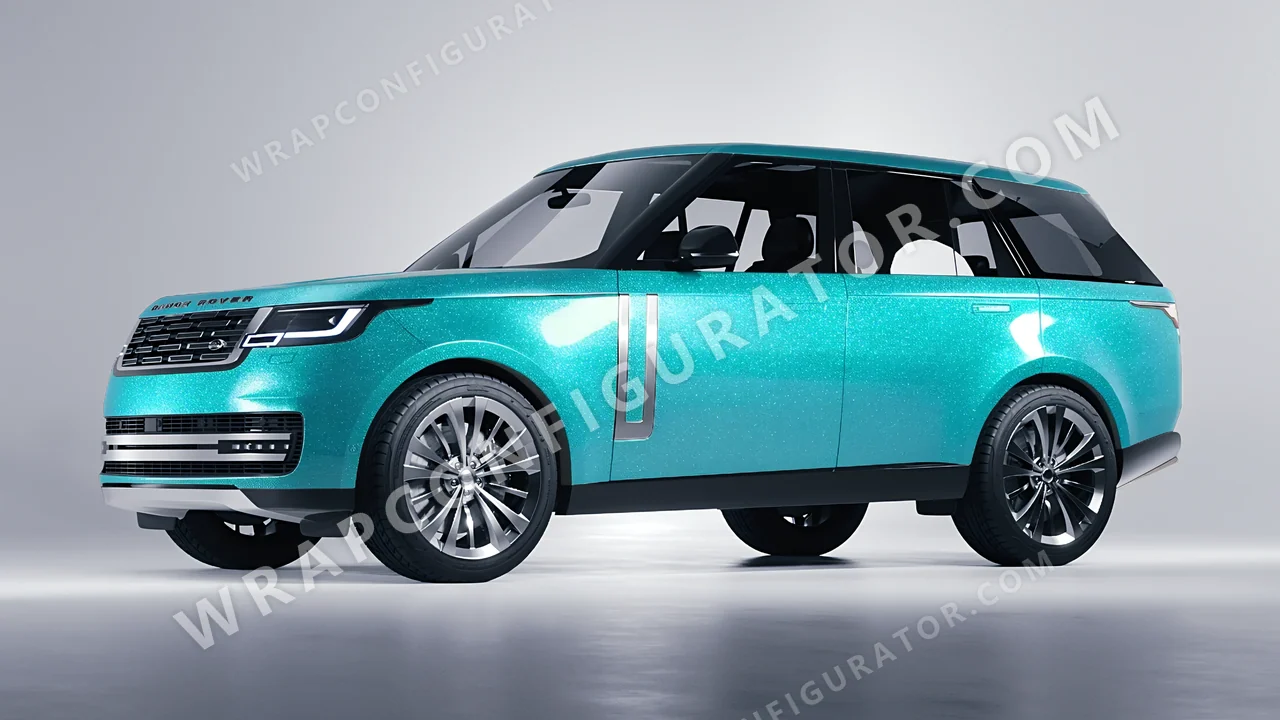 Blue Land Rover Range Rover 2024 wrapped in ORACAL Gloss Turbo Turquoise 970RA-182G