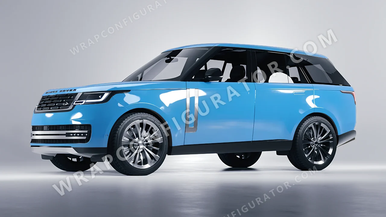 Blue Land Rover Range Rover 2024 wrapped in ORACAL Ice Blue 970RA-056G