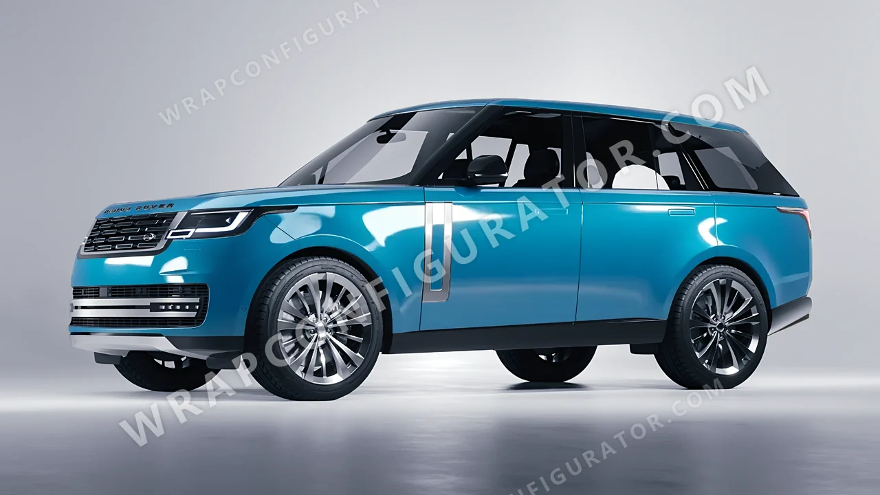 Blue Land Rover Range Rover 2024 wrapped in ORACAL Lagoon 970RA-553G